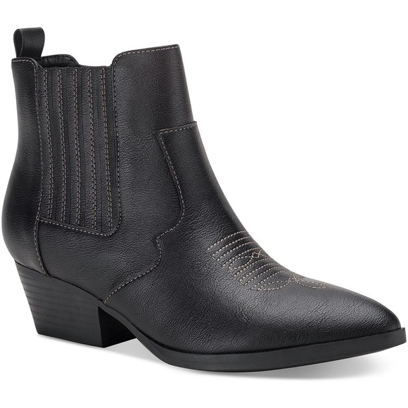 NIB Sun + Stone Grangerr Stretch Ankle Boots Black Size 8.5 - Picture 1 of 8